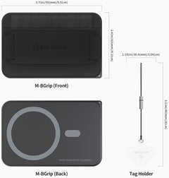 SMA-SPCH-GRIP-BK-US | Sinjimoru M-BGrip 3 in 1 Magnetic Wallet & Phone Grip Stand for MagSafe | Black