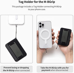 SMA-SPCH-GRIP-BK-US | Sinjimoru M-BGrip 3 in 1 Magnetic Wallet & Phone Grip Stand for MagSafe | Black