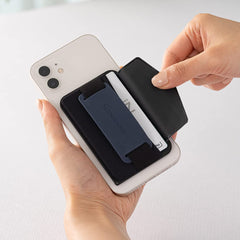 SMA-SPCH-GRIP-BK-US | Sinjimoru M-BGrip 3 in 1 Magnetic Wallet & Phone Grip Stand for MagSafe | Black