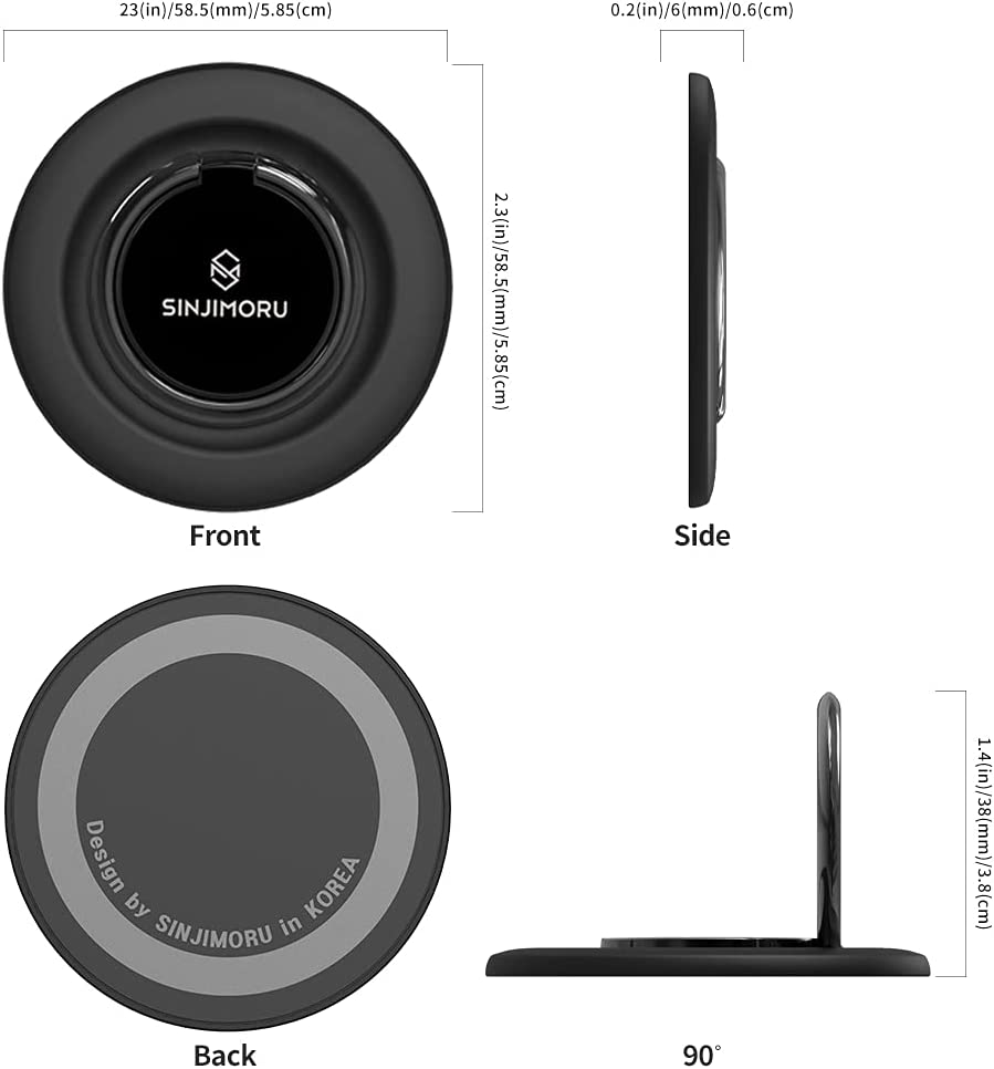 Sinjimoru M-Ringo Magnetic Phone Ring Holder for Apple MagSafe Case , Metallic Black , SMA-RING-MINI-MB-US - GulfStore.com