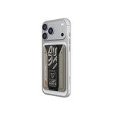 SK-KADO-AEGISGRY | SKINARMA MAGNETIC CARDHOLDER WITH GRIP-STAND KADO | Synthetic Leather | GREY