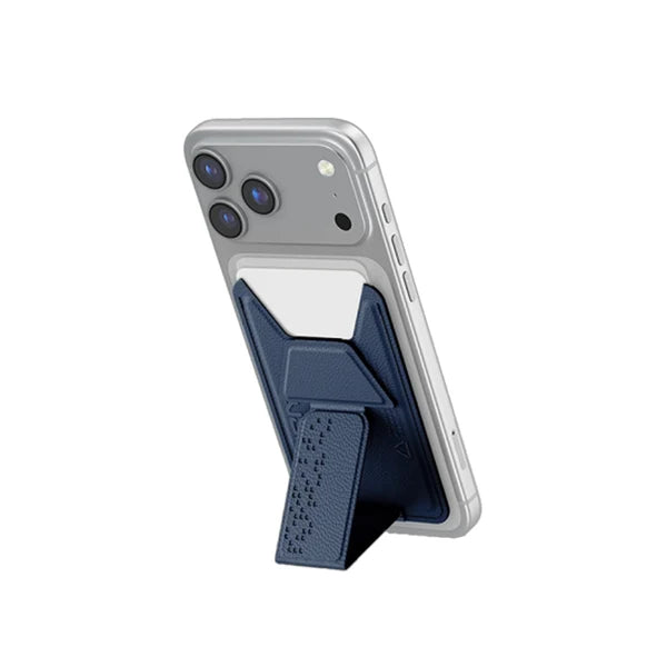 SK-KADO-HAXABLU | SKINARMA MAGNETIC CARDHOLDER WITH GRIP-STAND KADO | Synthetic Leather | BLUE