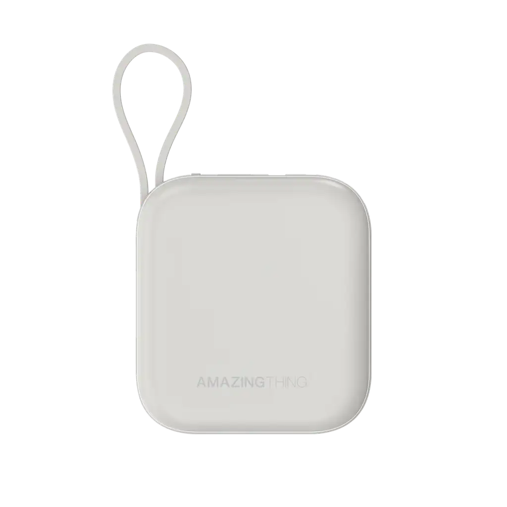 AMAZINGTHING | 17943 | THUNDER Go 10000Mah Power Bank With Built-In 2 Usb-C Cables | Gray - GulfStore.com