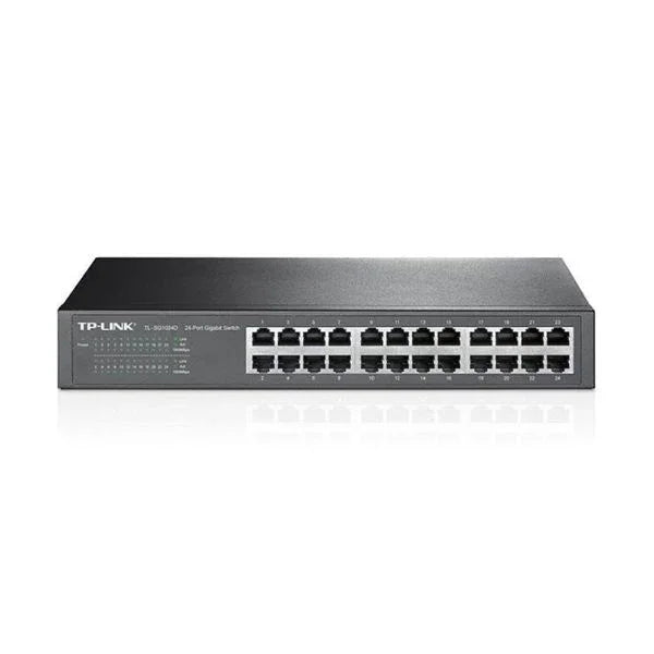 محول جيجابت غير مُدار من TP-Link مزود بـ 24 منفذًا للتركيب على الرف