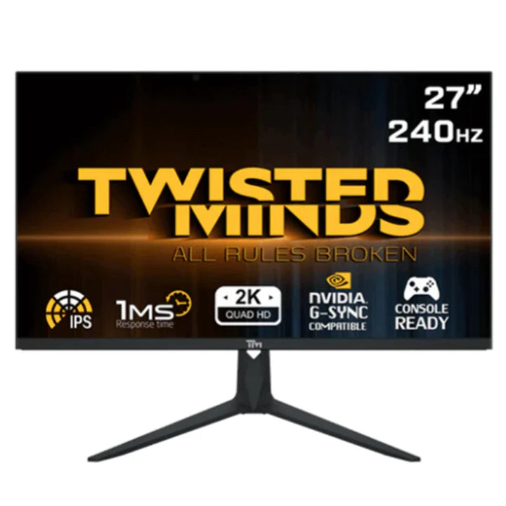 شاشة ألعاب Twisted Minds مقاس 27 بوصة QHD، 240 هرتز، IPS، 2.1 HDMI