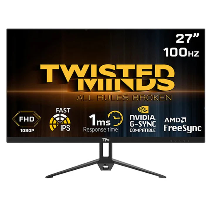 شاشة ألعاب Twisted Minds مقاس 27 بوصة FHD، 100 هرتز، IPS، 1 مللي ثانية