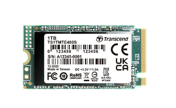 Transcend PCIe 400S - 1TB / Up to 2000/1700 MBps / M.2 2242 / PCIe / SSD (Solid State Drive)