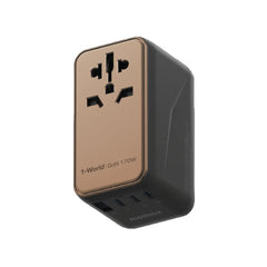 UA17D| Momax  1-World 170W 4-Port Travel Adaptor  | Rose Gold - GulfStore.com