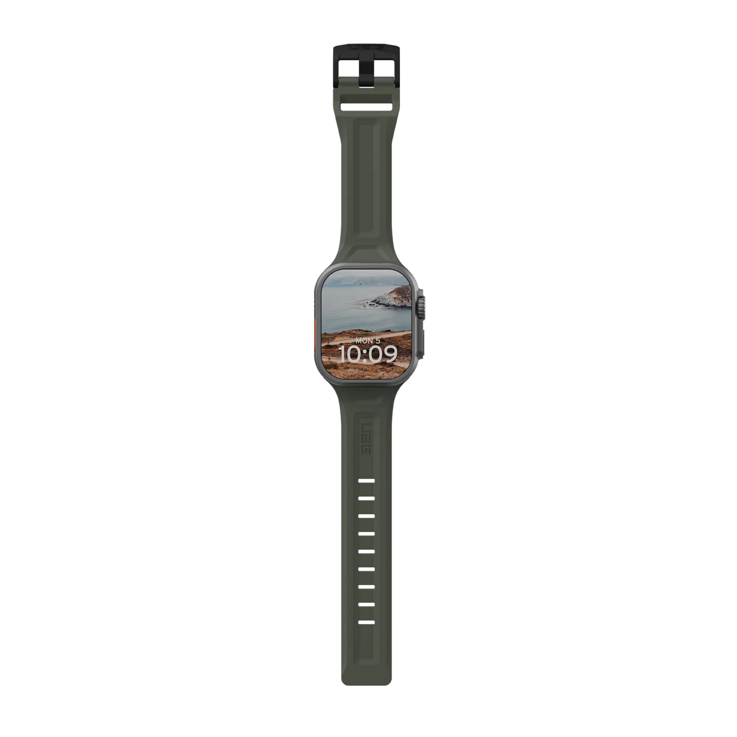 UAG Apple Watch 45mm/44mm/42mm/Ultra Silicone Scout Strap , Foliage Green