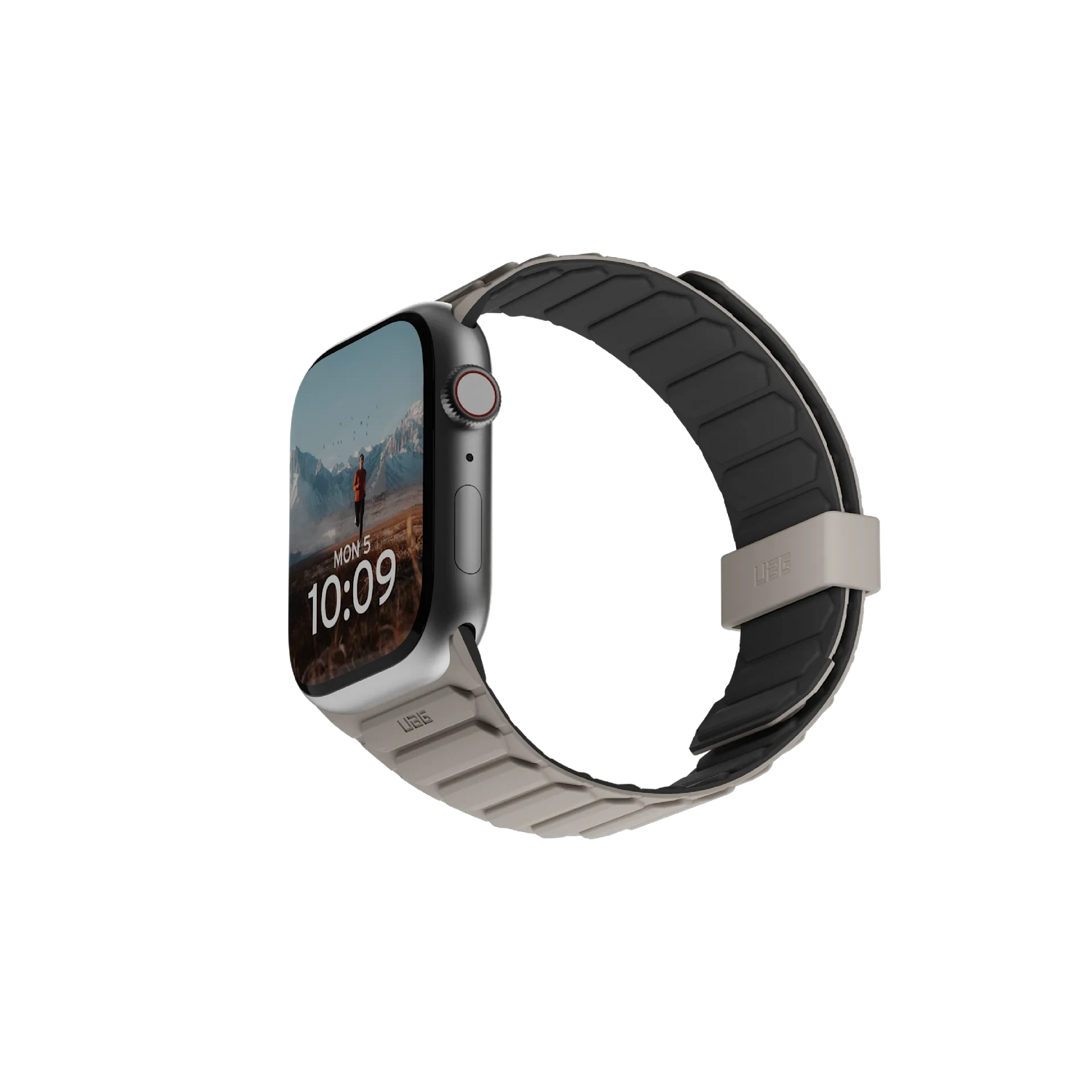 UAG | 194161114036 | UAG Apple Watch Pathfinder Strap 49mm/45mm/44mm/42mm - Black/Titanium