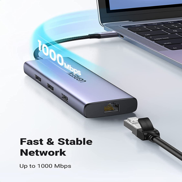 UGreen USBC 9IN1 Dock W/2XHDMI+USB3+GLAN+PD-GY