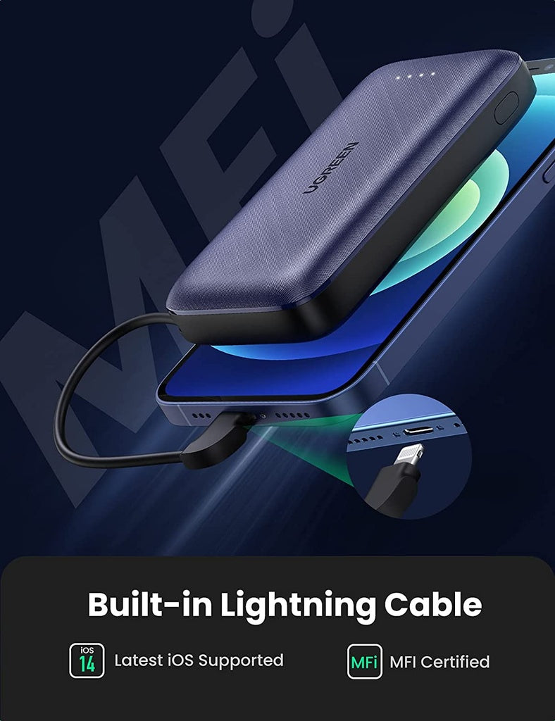 Ugreen 10000mAh Powerbank PD 20W wth Lightning Cable