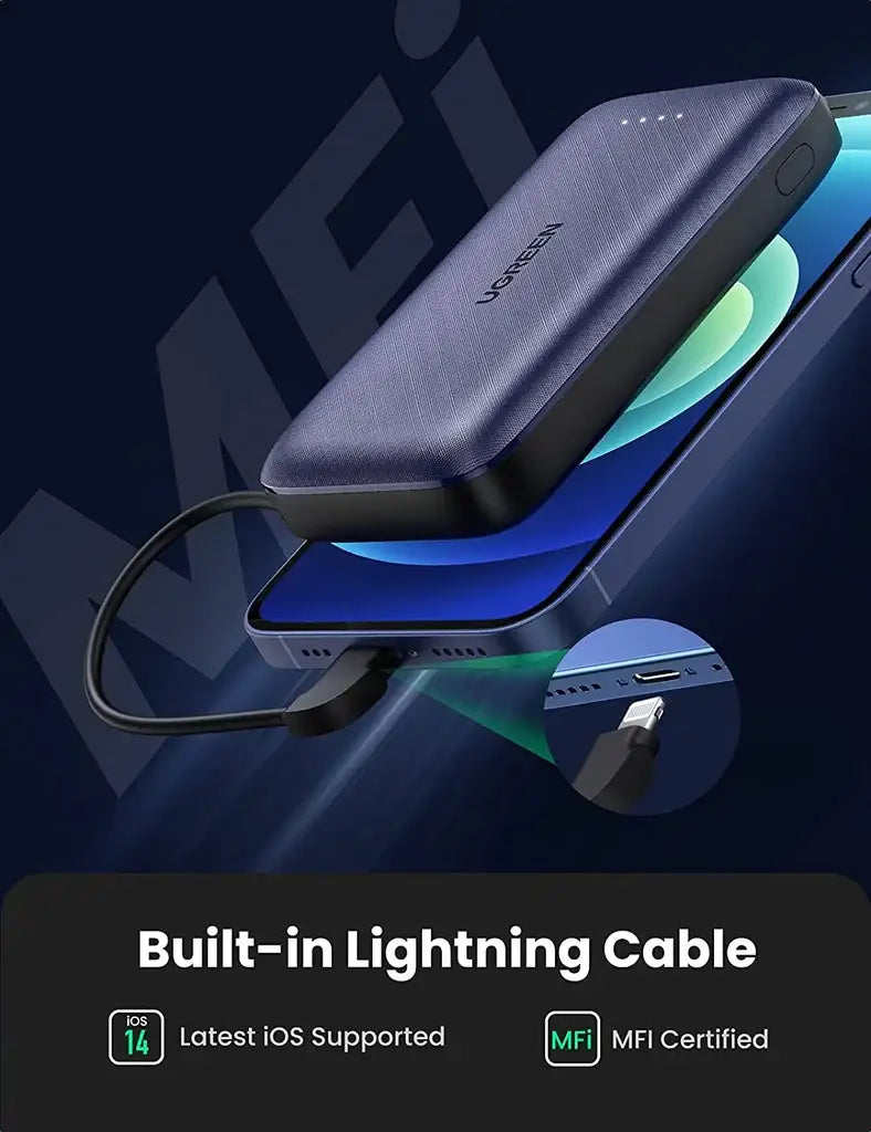 Ugreen 10000mAh Powerbank PD 20W wth Lightning Cable - GulfStore.com