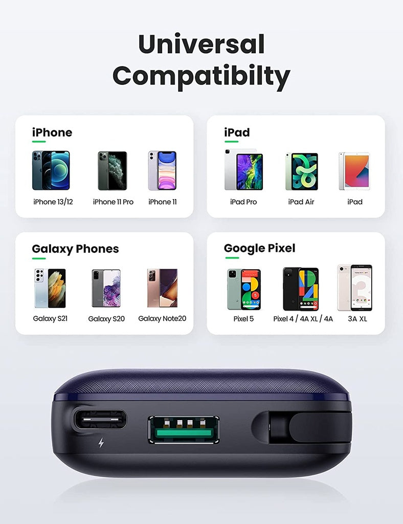Ugreen 10000mAh Powerbank PD 20W wth Lightning Cable