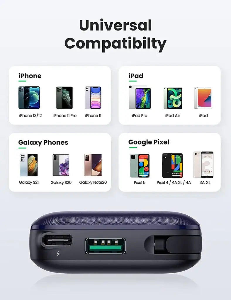 Ugreen 10000mAh Powerbank PD 20W wth Lightning Cable - GulfStore.com