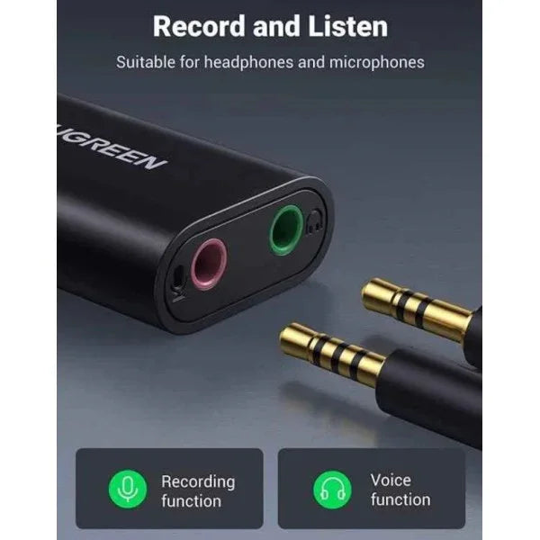 US205 | UGREEN | USB 2.0 External Sound Adapter (Black) | 30724