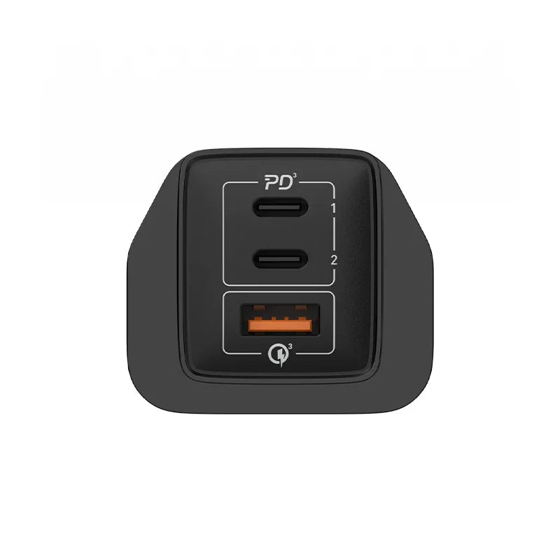 Momax ONEPLUG 67W 3-Port GaN Charger (Black) - UM30UKD
