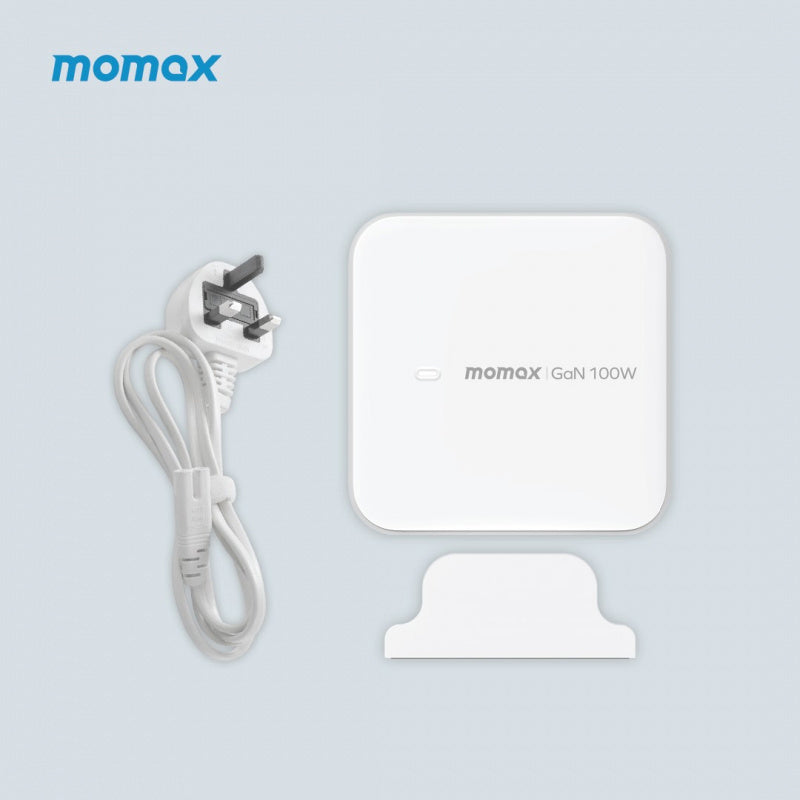 Momax ONEPLUG 100W 4-Port GaN Desktop Charger (UK) (White) - UM33UKW