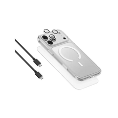 UNIQ-IP6.3P(2026)-CVEMBUN4IN1 | غطاء هاتف UNIQ HYBRID لهاتف iPhone 18 Pro | إصدار 2026 | مقاس 6.3 بوصة | حزمة 4 في 1 CLEARVUE 360 ESSENTIAL مع خاصية الشحن MagClick