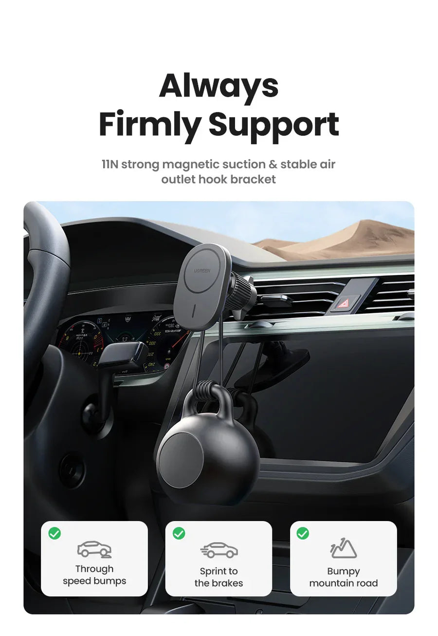 CD345 | UGREEN | Magnetic Car Wireless Charger 15W | 25925