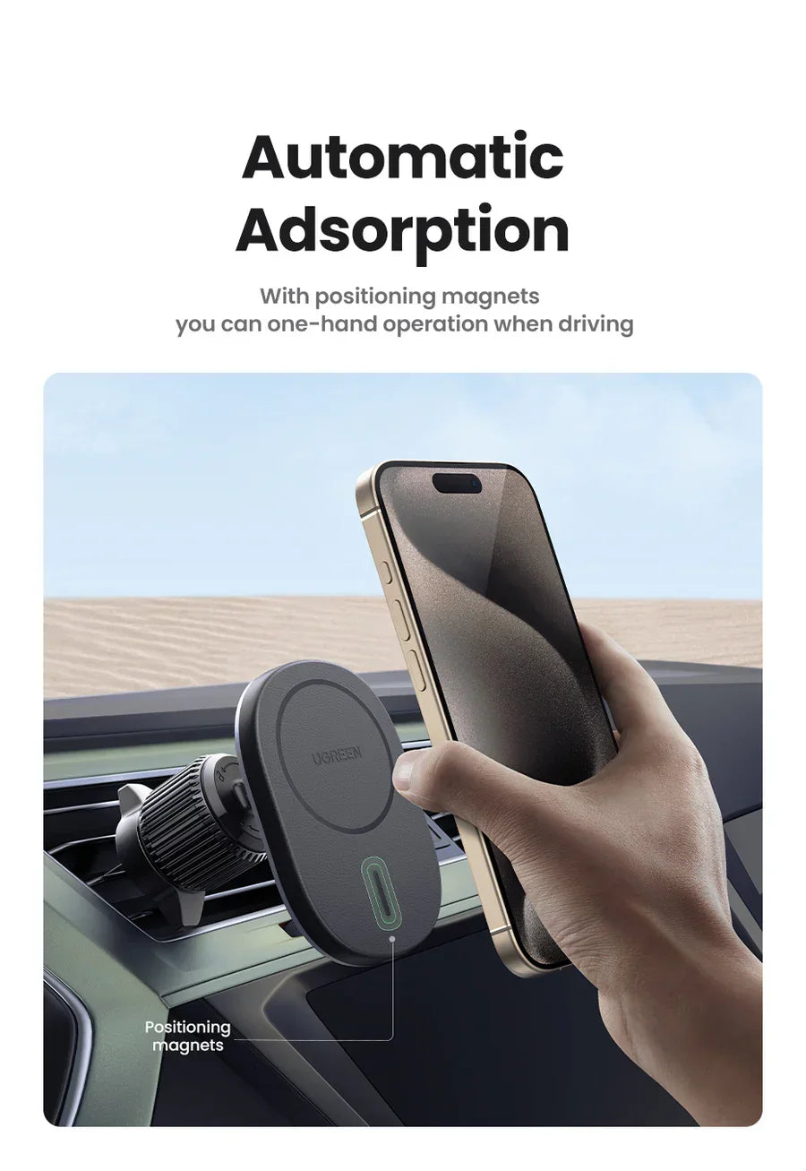 CD345 | UGREEN | Magnetic Car Wireless Charger 15W | 25925