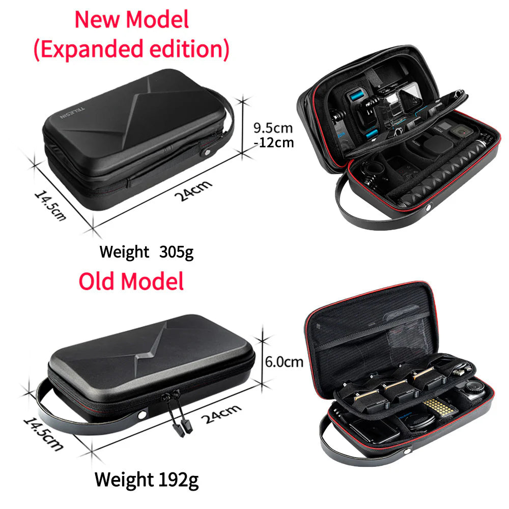 Telesin Expanded version Hard shell EVA storage bag for action cameras