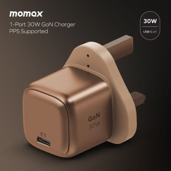 VPD0153UKL2، مجموعة MOMAX (شاحن GaN أحادي المنفذ بقوة 30 وات وشحنة واحدة + كابل مغناطيسي USB -C إلى USB -C بقوة 60 وات من Mag.Link)