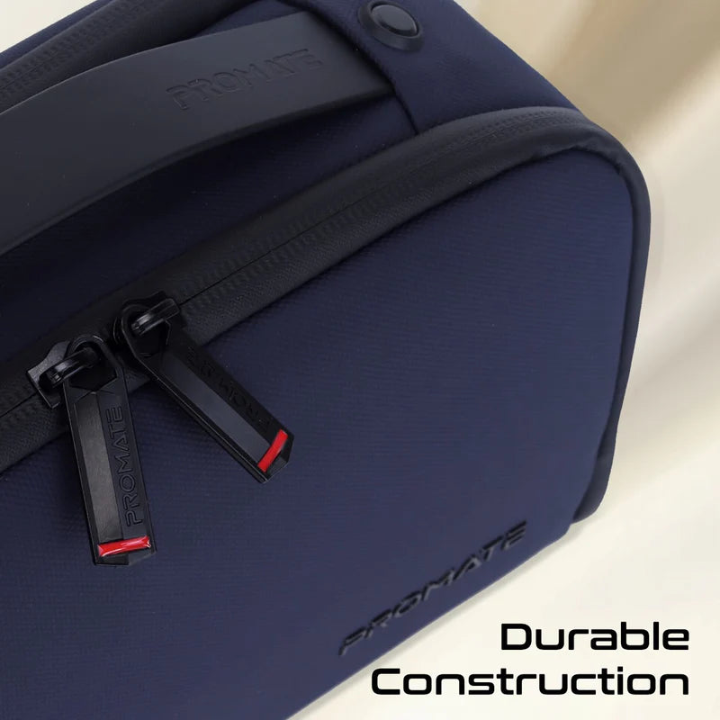 PROMATE Travel Aceesories Organizer with Multiple Compartments & Large Capacity - Blue