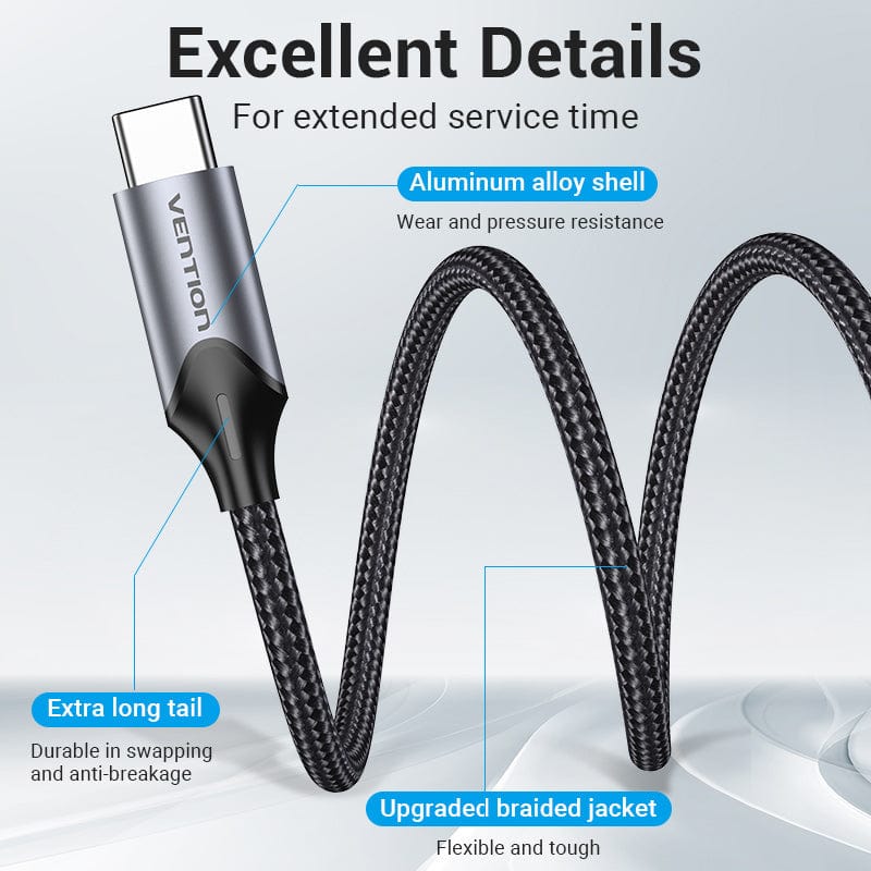 BIHBA | Vention USB-C Male to 3.5MM Earphone Jack with DAC Adapter 0.1M