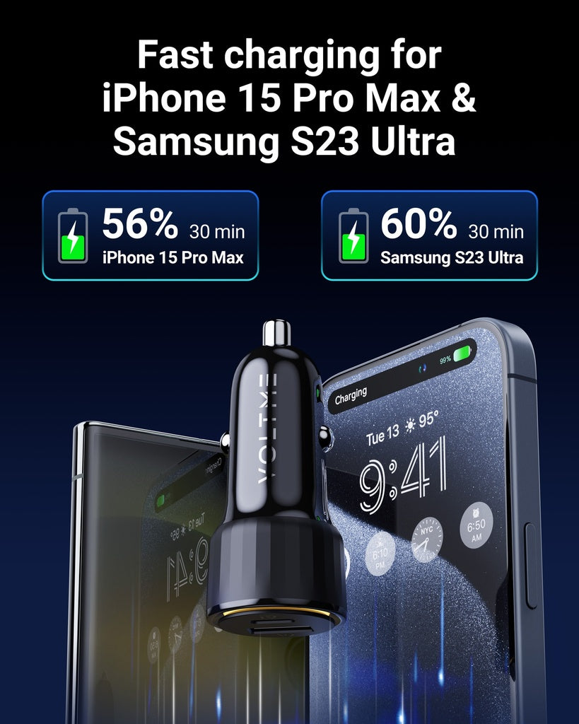 17199 | D2034 | Voltme Cazo Series | PD C48CA Car Charger | Black