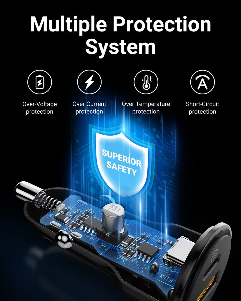 17199 | D2034 | Voltme Cazo Series | PD C48CA Car Charger | Black