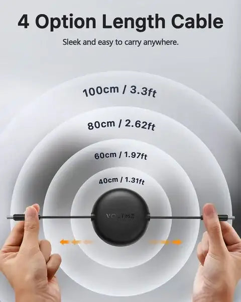 Voltme Powerlink YoYo Retractable Type-C to Type-C Cable , 5A, 1M - Black C2190H - GulfStore.com