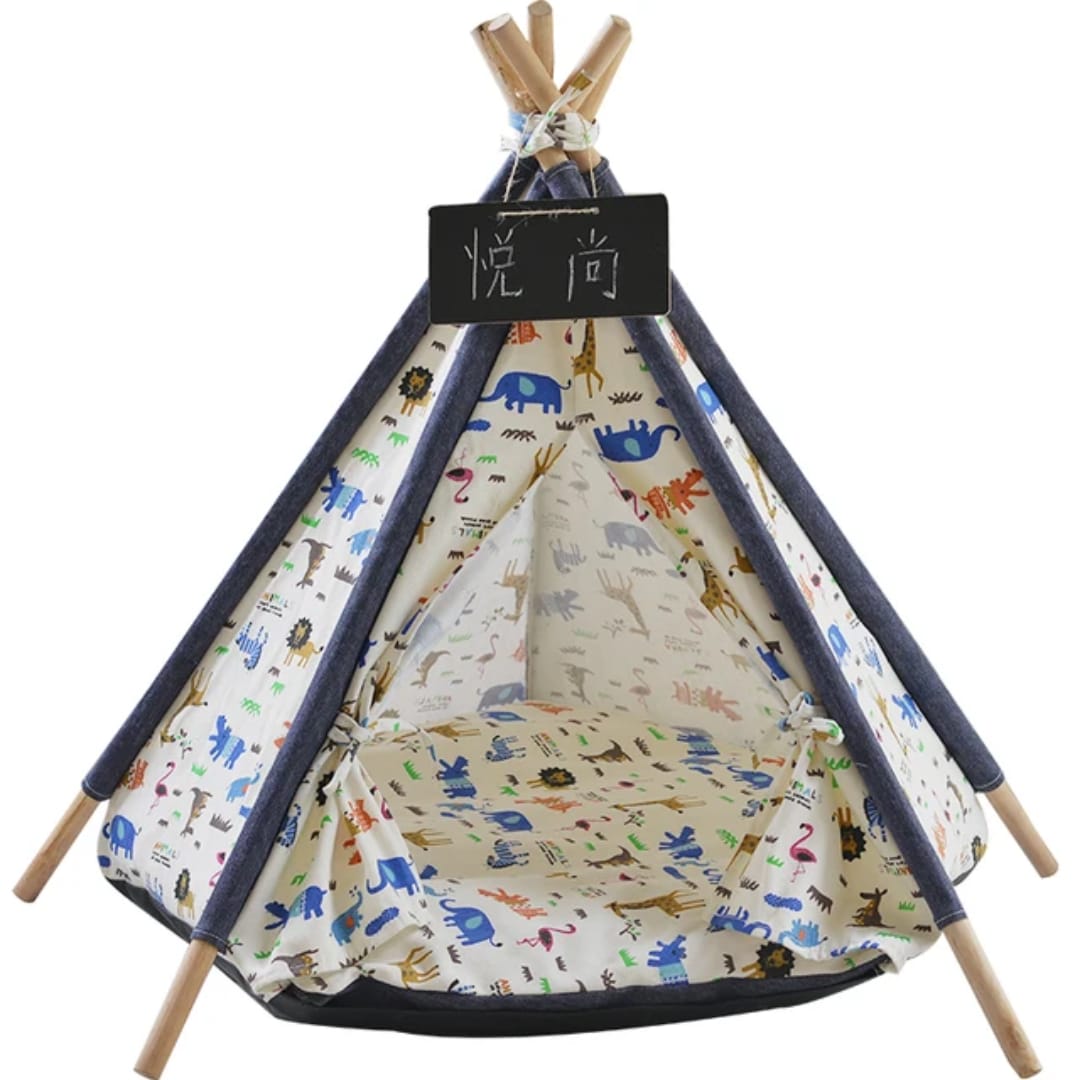 HORLA Living Home Pet Tent Cat Bed Dog Bed Teddy Removable Cotton Canvas Lion Pet Bed (Sleeping Bag Dog Bed Cat Bed)