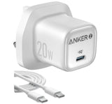 B2699K21 | Anker Zolo Charger 20W Pd 3.0 With Usb C To Usb C Cable | White