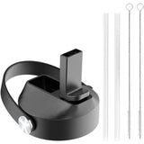 Buzio Universal Straw Lid with Straw and Brush - Black
