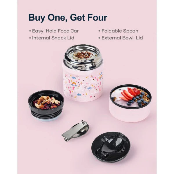 Buzio Kids Stainless Steel Food Container 350ML - Unicorn