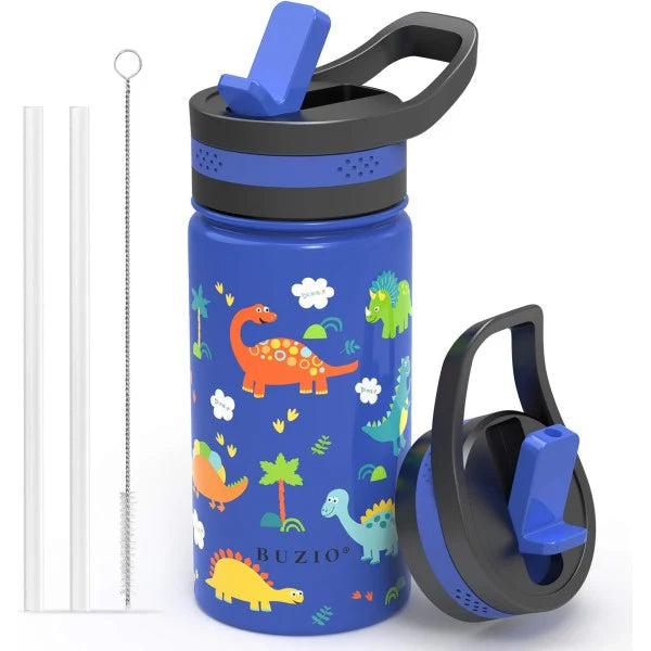 Buzio Kids Bottle with Straw Lid 500ML - Dinosaur