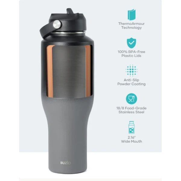 Buzio Trophy Series Water Bottle for Car 1L - Shadow