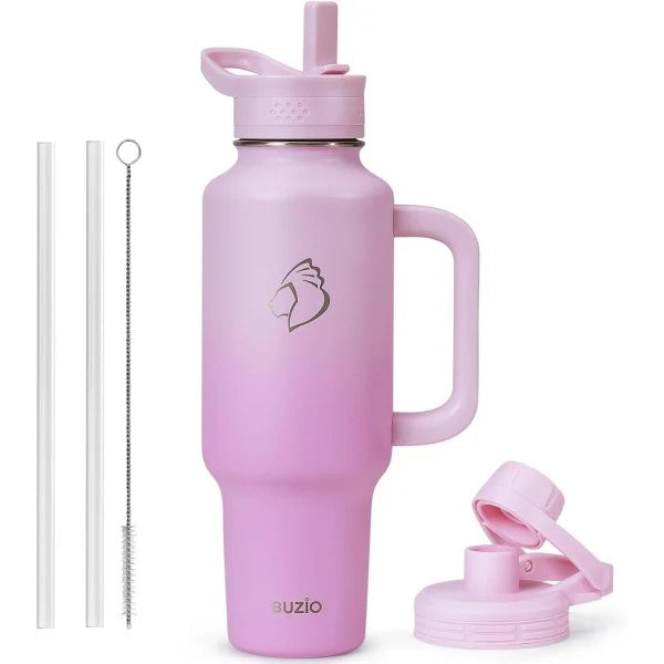 Buzio Trophy Series Handled Water Bottle for Car 1.2L - Pink