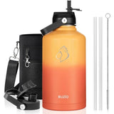 Buzio Duet Series Gallon Bottle with 2 Lids and Sleeve 3.8L - Yellow Orange