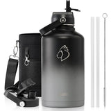 Buzio Duet Series Water Bottle with 2 Lids and Sleeve 1.9L - Shadow