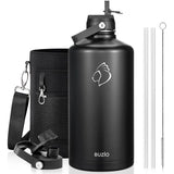 Buzio Duet Series Gallon Bottle with 2 Lids and Sleeve 3.8L - Black