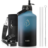 Buzio Duet Series Water Bottle with 2 Lids and Sleeve 1.9L - Indigo Crush