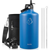 Buzio Duet Series Gallon Bottle with 2 Lids and Sleeve 3.8L - Blue