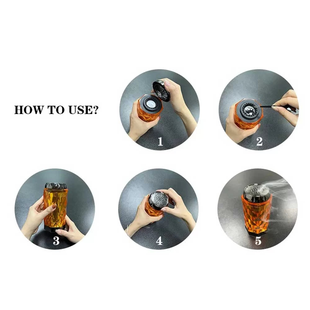 Bakhoor Electric Incense Burner Unique Crystal Design 2000mAh Battery Car Oud Incense Burner with Box – X023