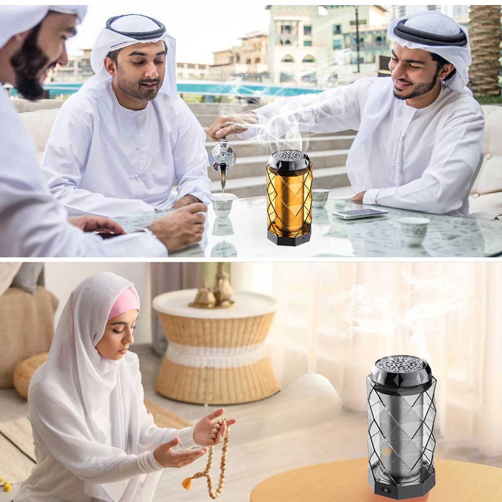 Bakhoor Electric Incense Burner Unique Crystal Design 2000mAh Battery Car Oud Incense Burner with Box – X023