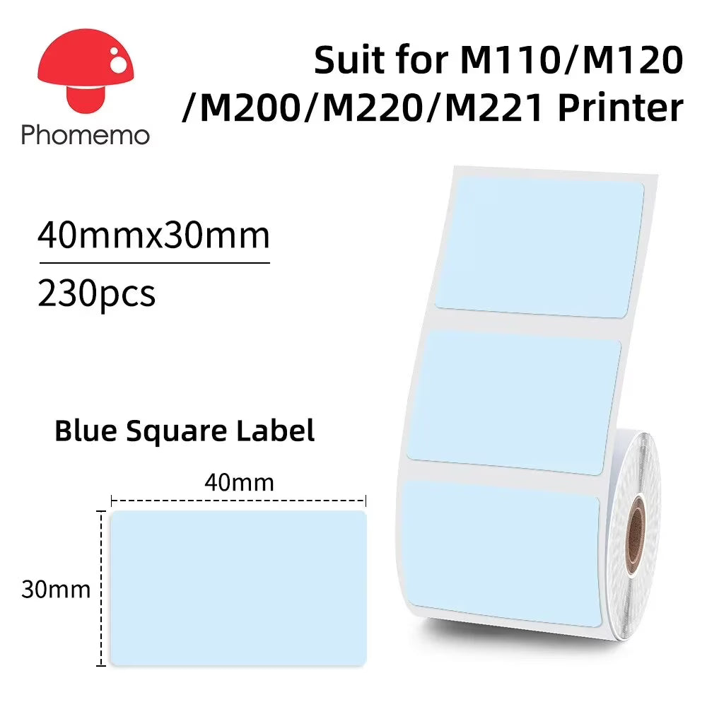 XP4030-230BU | Phomemo Pure Color Label | 40*30mm | 230 Labels  | Blue
