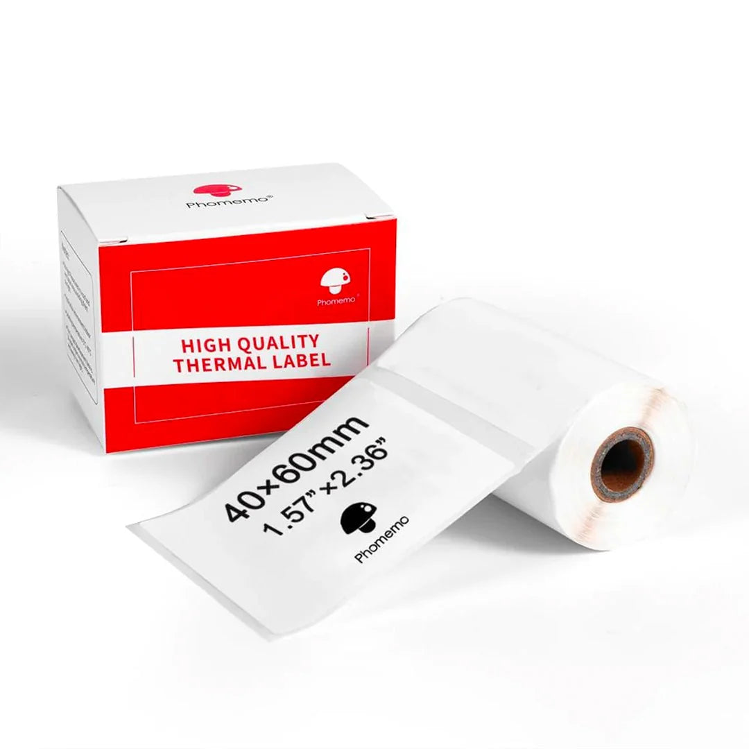 Phomemo Printer Labels 40 X 60mm Square White – 1 Roll (130 labels/per roll) - XP4060