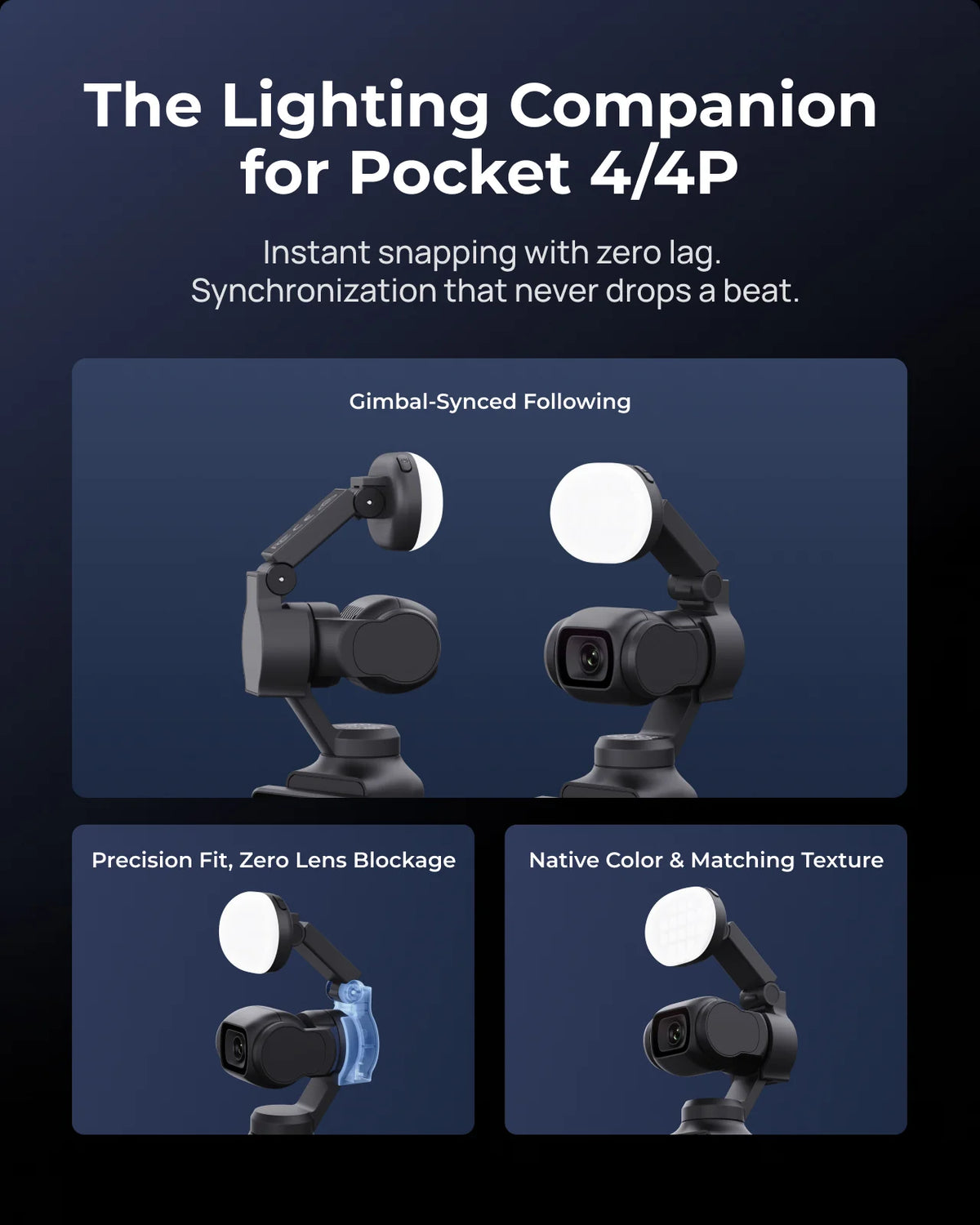 Telesin Magnetic Gimbal Fill Light for Pocket 4/4P
