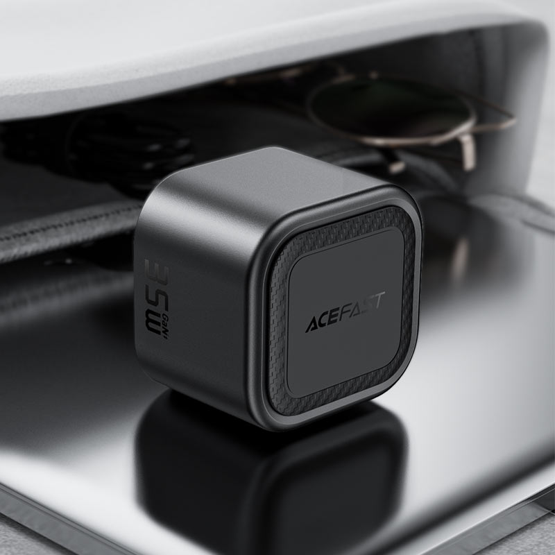 AceFast | 18499 | A120 | PD35W Folding Gan (A+C) Charger Display Set (P5) Metal Gray| UK | Black